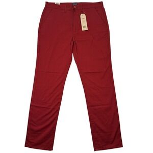 Levis‎ Mens 36x34 Red Straight Chino Stretch Denim Pants Khakis Casual Work Fit